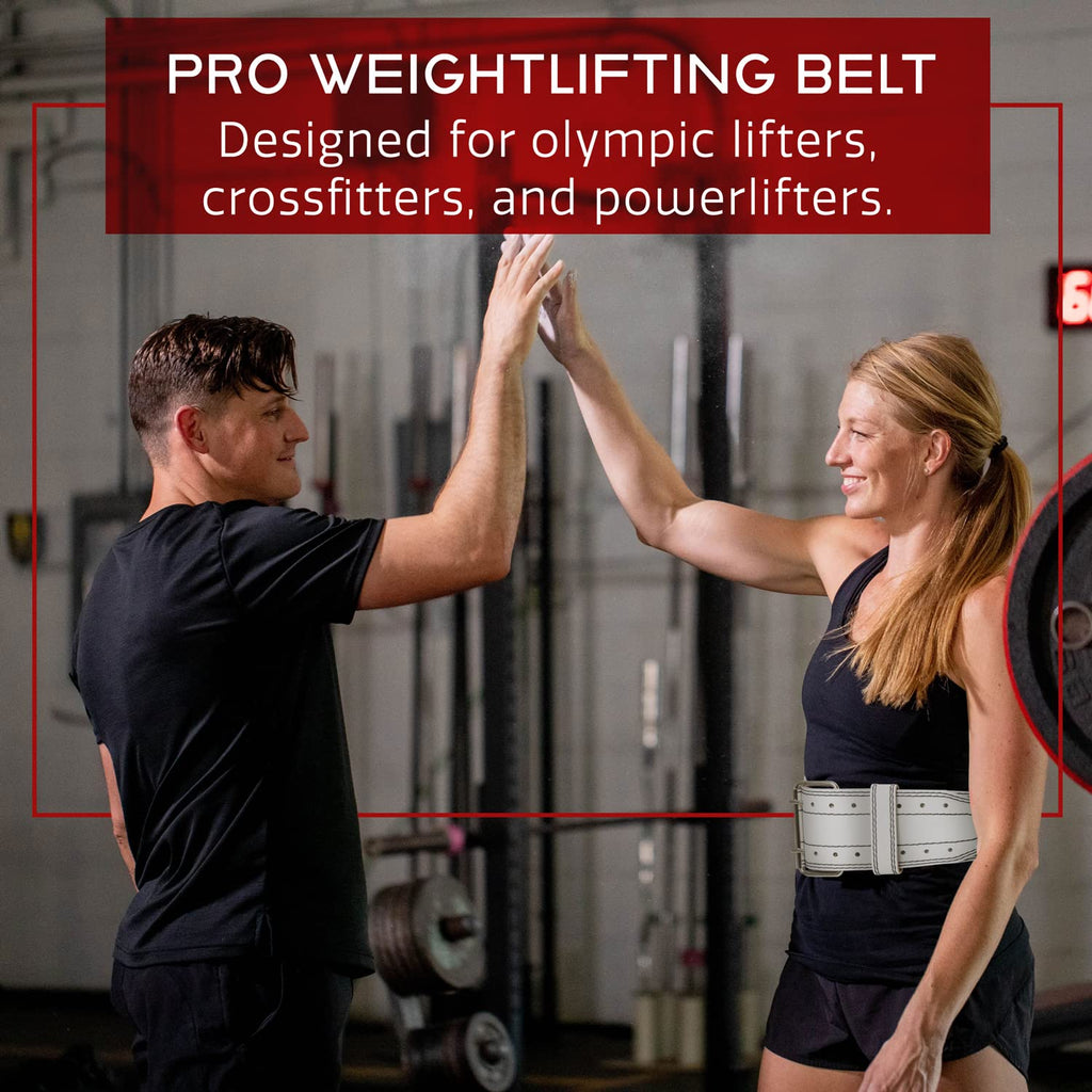 Dark Iron Fitness Weight Lifting Belt for Powerlifting Deadlift Training, Premium Leather for Core Support Gym Strength Workout