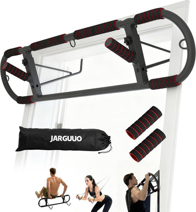 Adjustable Pull-Up Bar for Doorway - Heavy Duty, No Screw Installation, Multi-Function for Home Gym, Strength Training, JARGUUO
