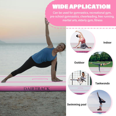 DAIRTRACK Inflatable Gymnastics Air Mat 10ft/13ft/16ft/20ft Tumble Track Tumbling Mats for Home Use/Gym/Training/Cheerleading/Yoga/Water
