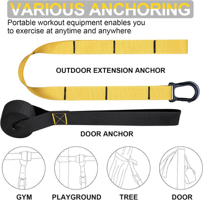 Home Resistance Training Kit for Home Gym - Resistance Bands Set with Handles, Door Anchor, Wall Mount, Guide for Full-Body Work.