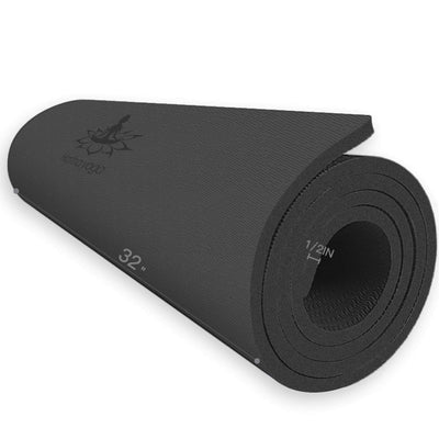 Hatha Yoga Extra Thick TPE Yoga Mat - 72"x 32" Thickness 1/2 Inch -Eco Friendly SGS Certified - With High Density Anti-Tear Exercise Bolster For Home Gym Travel & Floor Outside