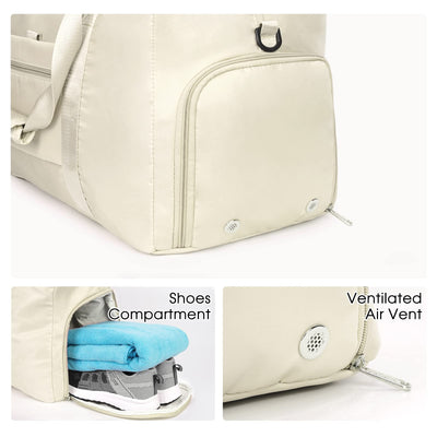 Ceneda 20" Gym Bag for Women with Wet Pocket & Shoe Compartment, Lightweight Duffel Waterproof Carry On Duffle for Travel, Yoga, Overnight (Green)