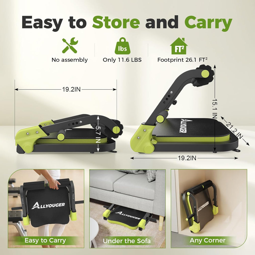 Ab Machine,Sit Up Exercise Equipment, Workout Equipment,Adjustable Ab Trainer with 3 Resistance Levels and Removable Auxiliary Handle,Home Gym