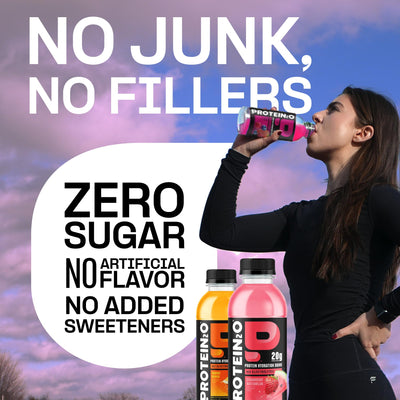 Protein2o Hydration Drink - 2-in-1 Liquid Clear Whey Protein Isolate and Electrolyte Drink - 20g Protein, Vitamins B5, B6 - Post-Workout Recovery - 16.9 Fl Oz - 12 Count Strawberry Watermelon
