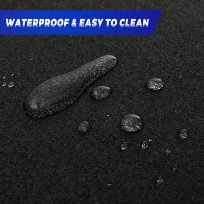 SUPERJARE 0.56'' Thick 12 Pcs 48 Sq Ft Rubber Top Exercise Equipment Mats, High Density EVA Foam Mats with Rubber Top, Interlocking Gym Flooring for Home Gym, Protective Workout Mat, Black/Grey