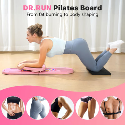 Pilates Board, Pilates Reformer Set, 7 in 1 Multifunctional Pilates Reformer Machine with Timer, Portable Foldable Pilates Board for Home Workout, Pilates Kit with Storage Bag