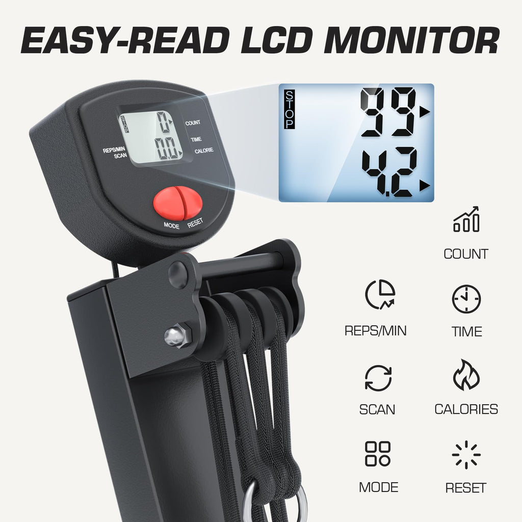 Rowing Machine for Home Use, LUBBYGIM Rowing Machine Foldable Rower with LCD Monitor - Hyper-Quiet & Smooth - 2024 Upgraded Version with 300LBS Loading Capacity