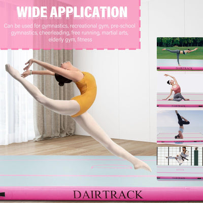 DAIRTRACK Inflatable Gymnastics Air Mat 10ft/13ft/16ft/20ft Tumble Track Tumbling Mats for Home Use/Gym/Training/Cheerleading/Yoga/Water