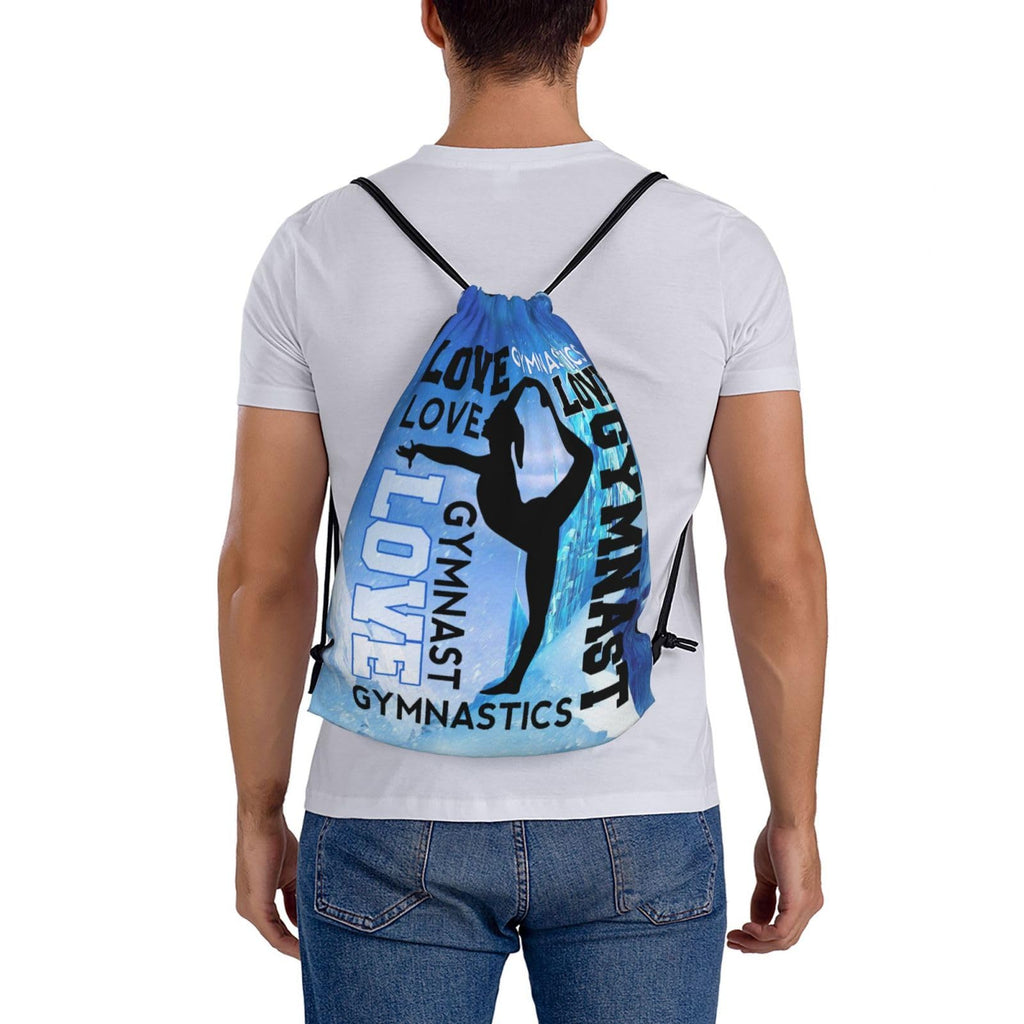 Gymnastics Drawstring Backpack Light Gym String Bag Pink Water Resistant Sackpack Sport Yoga Daypack For Womens Mens