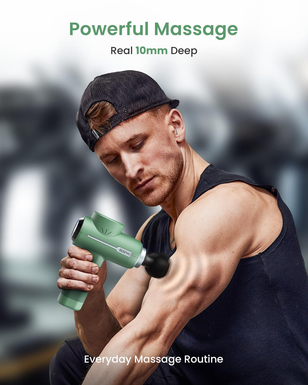 RENPHO Massage Gun Deep Tissue, Christmas Birthday Gifts for Women Men, Portable Percussion Massager for Back and Neck, Handheld Device with Carry Case, Active