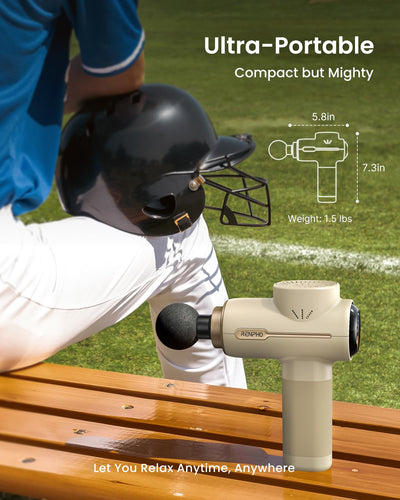 RENPHO Massage Gun Deep Tissue, Christmas Birthday Gifts for Women Men, Portable Percussion Massager for Back and Neck, Handheld Device with Carry Case, Active