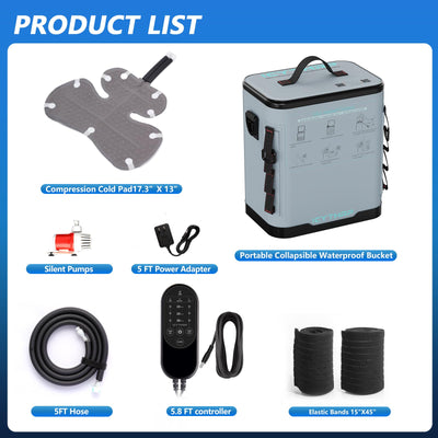 Cold Therapy Machine with Programmable Timer, Portable Ice Machine for Knee After Surgery, Knee Replacement Recovery System for Pain Relief with Compression Pad