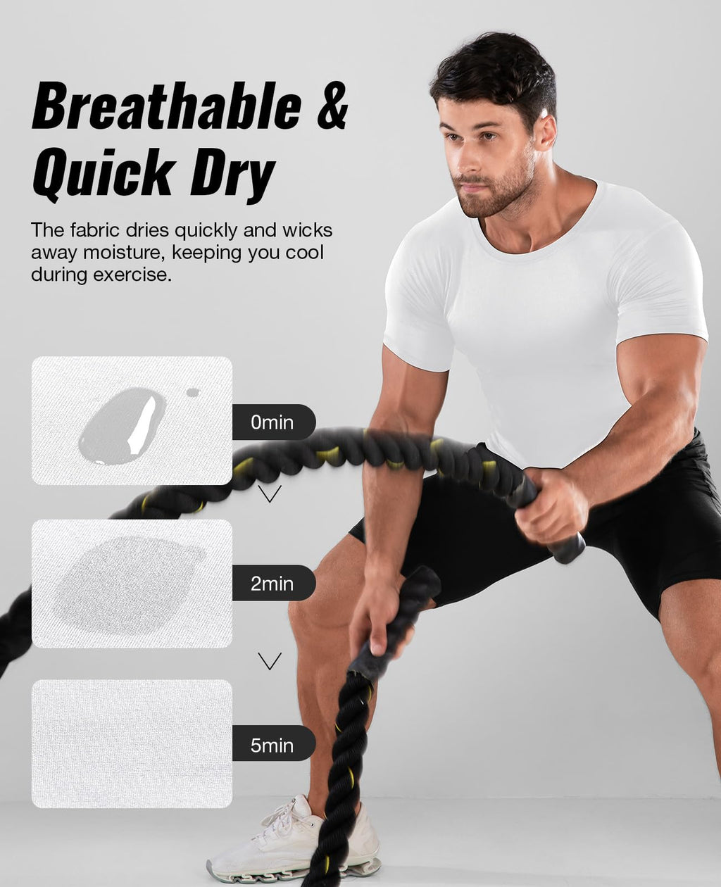 Niksa Men's Compression Shirts 1/2/4 Pack, Workout Gym Shirt Short Sleeve, Moisture Wicking Active Fit Base Layer T-Shirt