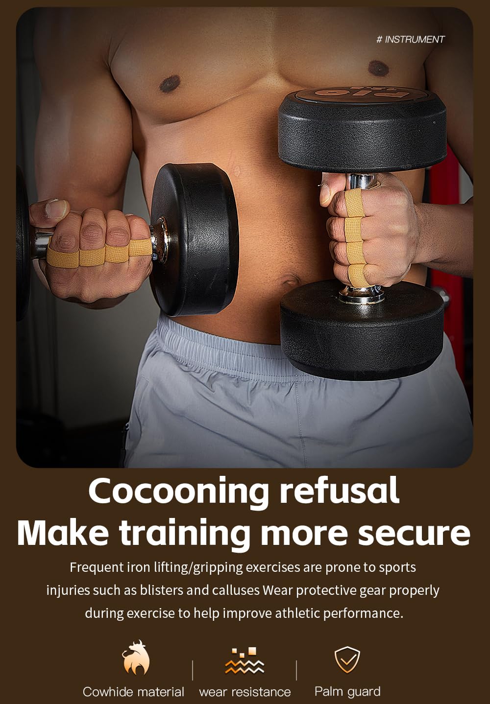 Leather Weight Lifting Gloves, Lifting Grips Weightlifting Gloves for Men Women, Weight Glove Gym Glove for Weightlifting Deadlift Exercise Pull-up