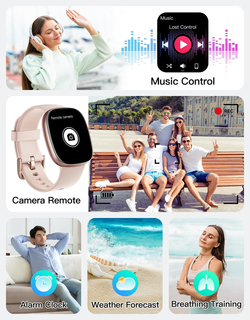 Fitness Tracker 2025 Ver. (Answer/Make Calls), 1.85" Smart Watch Fitness Watches for Women Men with 24/7 Heart Rate Blood Oxygen Monitor Sleep Tracker 100+ Sport Modes IP68 Waterproof (Pink)