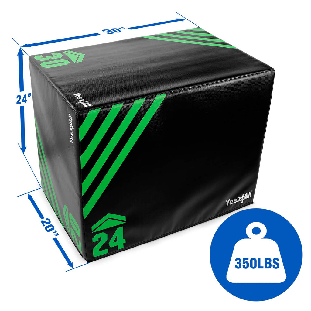 Yes4All 3 in 1 Foam Plyometric Jump Box for Training & Conditioning - Plyo Jump Box for Fitness Workout Exercise