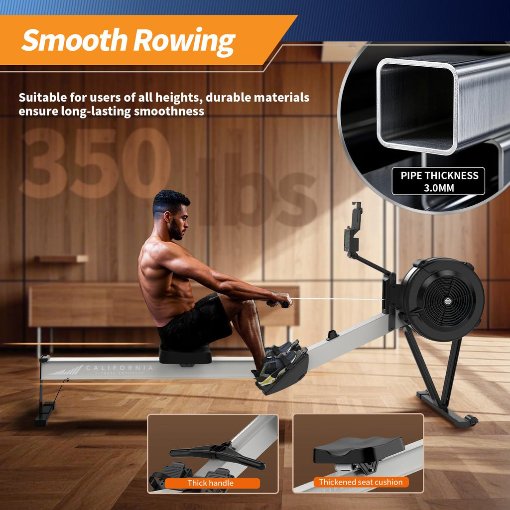 Marcy Air Resistance Rowing Machine with Transport Wheels