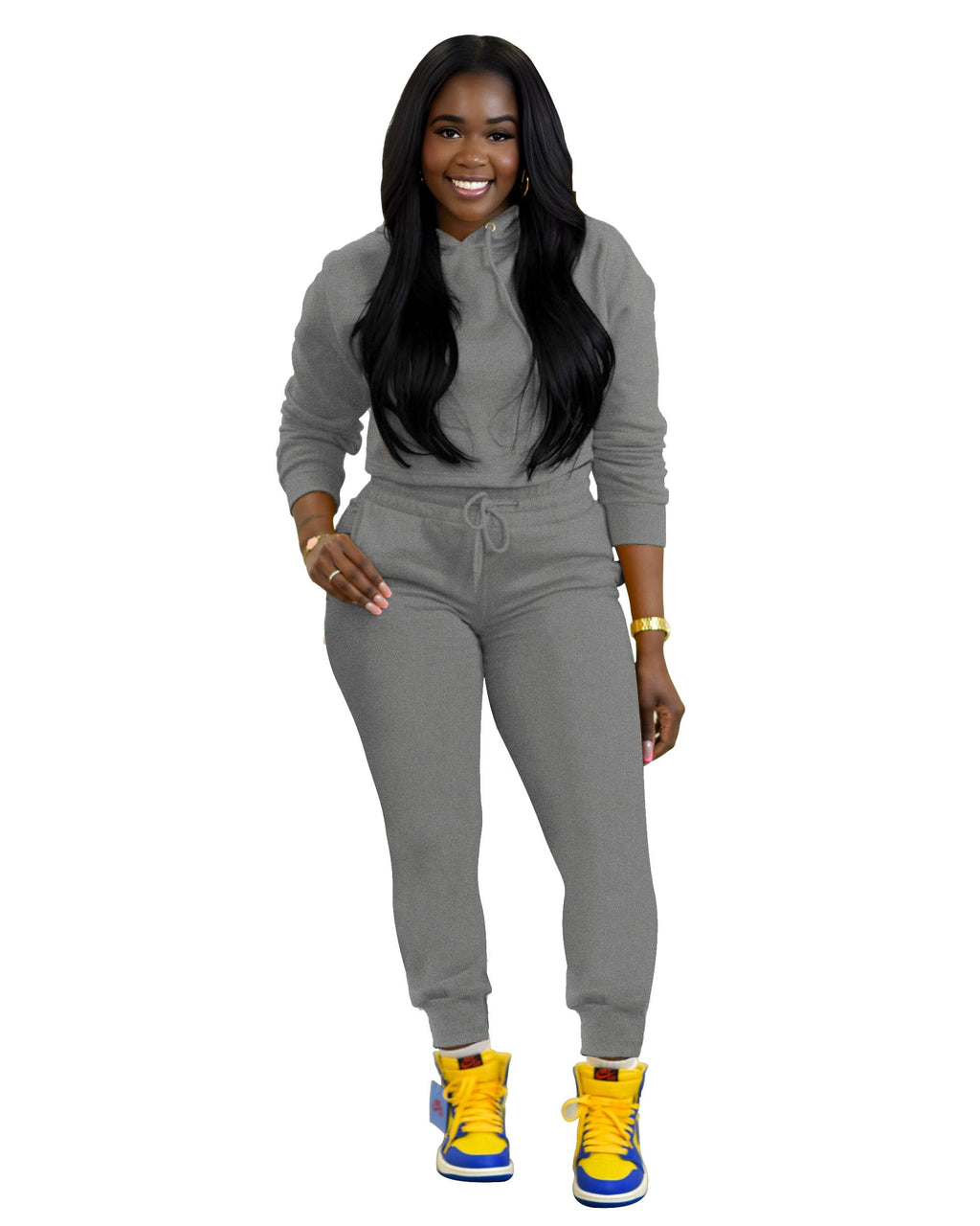 TOPSRANI Womens Two Piece Outfits Bodycon Tracksuit Sweatsuits Hoodie Solid Jogger Biker Workout Lounge Long Sleeve Pant Sets