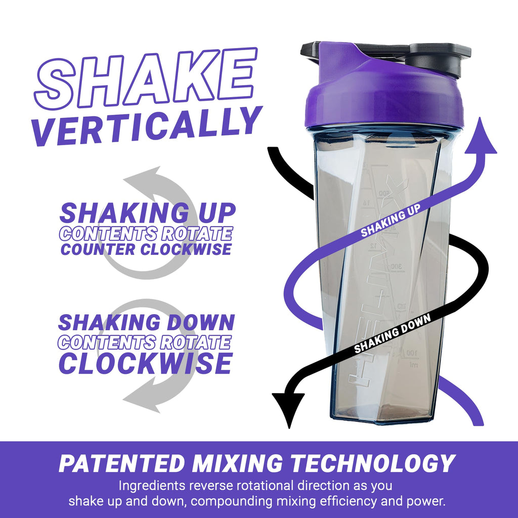 HELIMIX 2.0 Vortex Blender Shaker Bottle Holds upto 28oz | No Blending Ball or Whisk | USA Made | Portable Pre Workout Whey Protein Drink Shaker Cup | Mixes Cocktails Smoothies Shakes | Top Rack Safe