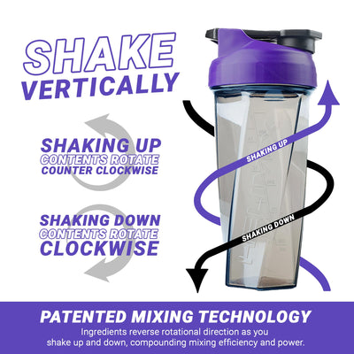 HELIMIX 2.0 Vortex Blender Shaker Bottle Holds upto 28oz | No Blending Ball or Whisk | USA Made | Portable Pre Workout Whey Protein Drink Shaker Cup | Mixes Cocktails Smoothies Shakes | Top Rack Safe