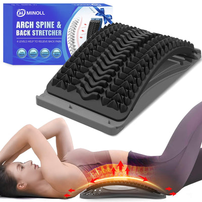 Back Stretcher for Lower Back Pain Relief, 3 Level Adjustable Lumbar Back Cracker Board, Back Cracking Device, Back Massager for Scoliosis, Spine Decompression