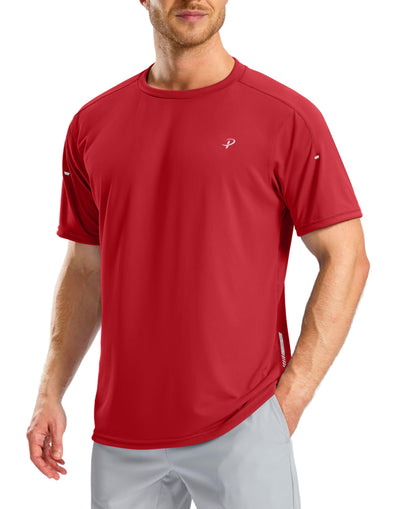 Pudolla Men's Workout Running T-Shirts Lightweight Quick Dry Athletic Gym Shirts for Men Short Sleeve Sport Tee Tops