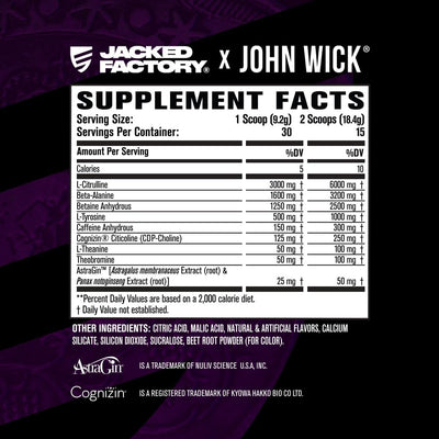 Jacked Factory NITROSURGE Pre Workout Supplement - Endless Energy, Instant Strength Gains, Clear Focus, Intense Pumps - NO Booster & Preworkout Powder with Beta Alanine - 30 Servings, Cherry Limeade