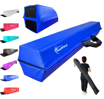 MARFULA Balance Beam - Folding Floor Gymnastics Equipment for Kids, Non Slip Base - 6 FT to 10 FT for Home Gym Use