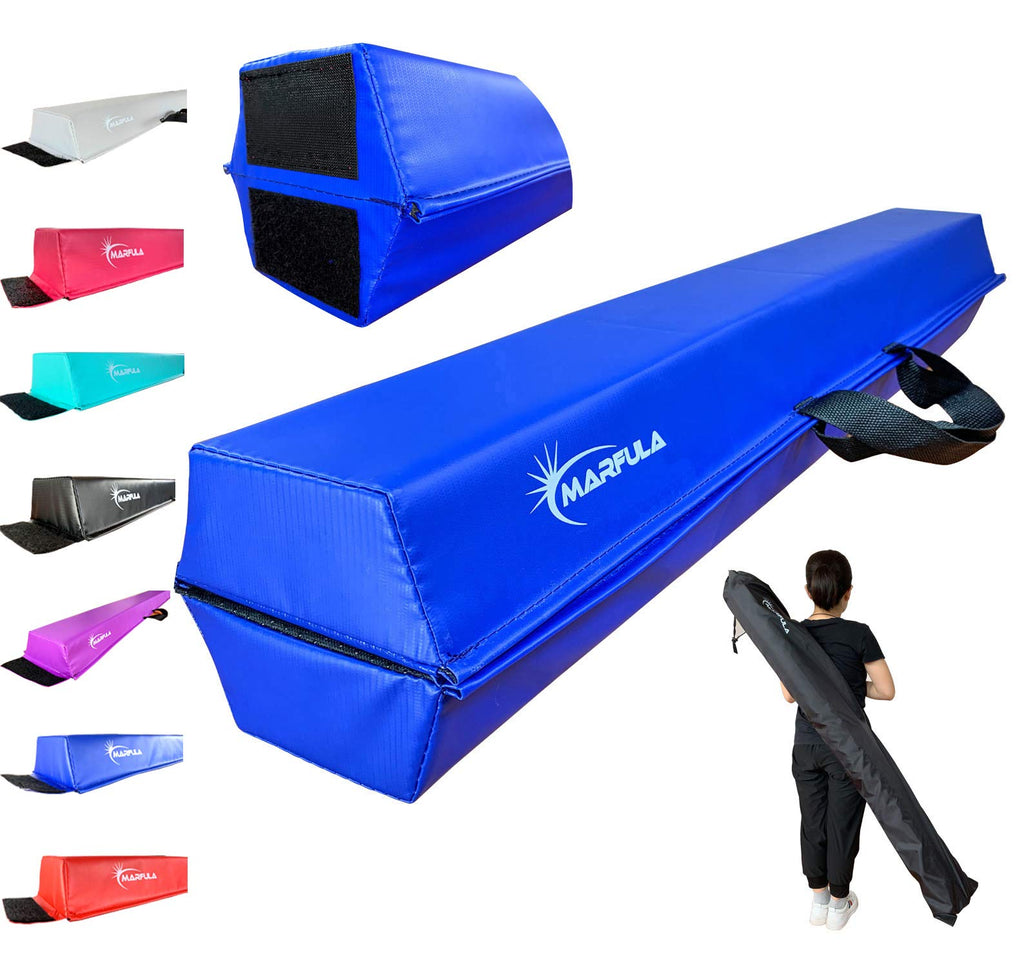 MARFULA Balance Beam - Folding Floor Gymnastics Equipment for Kids, Non Slip Base - 6 FT to 10 FT for Home Gym Use