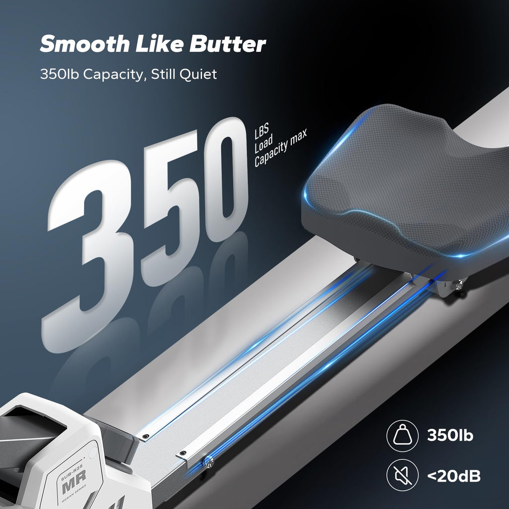 MERACH Foldable Rowing Machines for Home, Magnetic Rowing Machine with 16-Level, Compact Row Saves 20% Space, 350 LBS Load Capacity, Free MERACH App and 1000+ Champion Coaching Course & Games