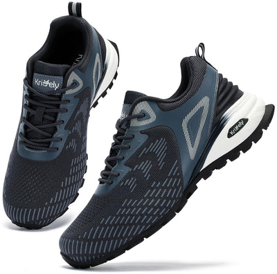 Kricely Men's Trail Running Shoes Non Slip Hiking Shoes Tennis Shoes Fashion Sneakers Workout Footwear