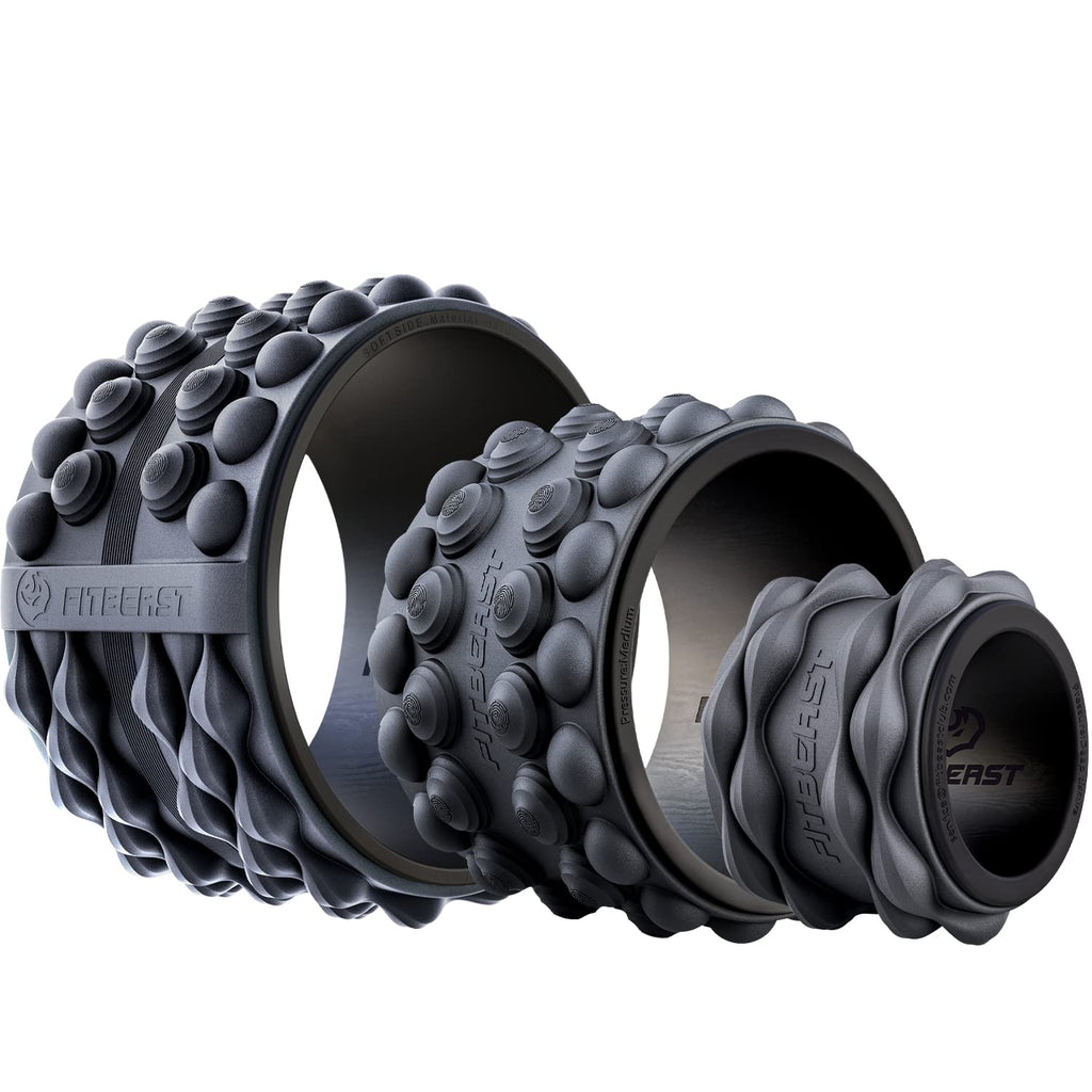 FitBeast Back Roller, Back Wheel Foam Roller - Targeted Muscle Roller for Deep Tissue Massage, Back Stretcher