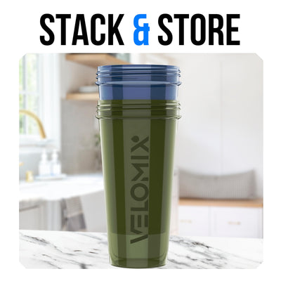 VELOMIX -2 Pack- 28 oz Protein Shaker Bottles for Protein Mixes - 2x Wire Whisk | Leak Proof Shaker Cups for Protein Shakes | Protein Shaker Bottle Pack (Black/Transparent)