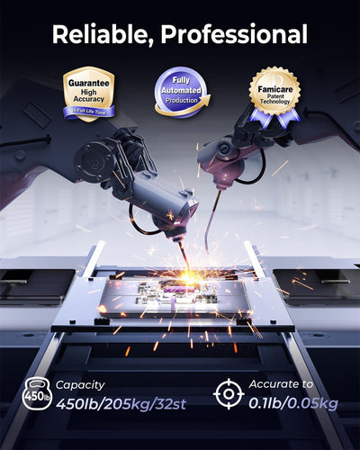 Ovutek Professional Smart Scale for Body Weight, BMI, Body Fat, Muscle Mass, Highly Accurate Body Composition Weighing Machine, Bathroom Digital Scale Large Display Sync with Fitness App, 450lb