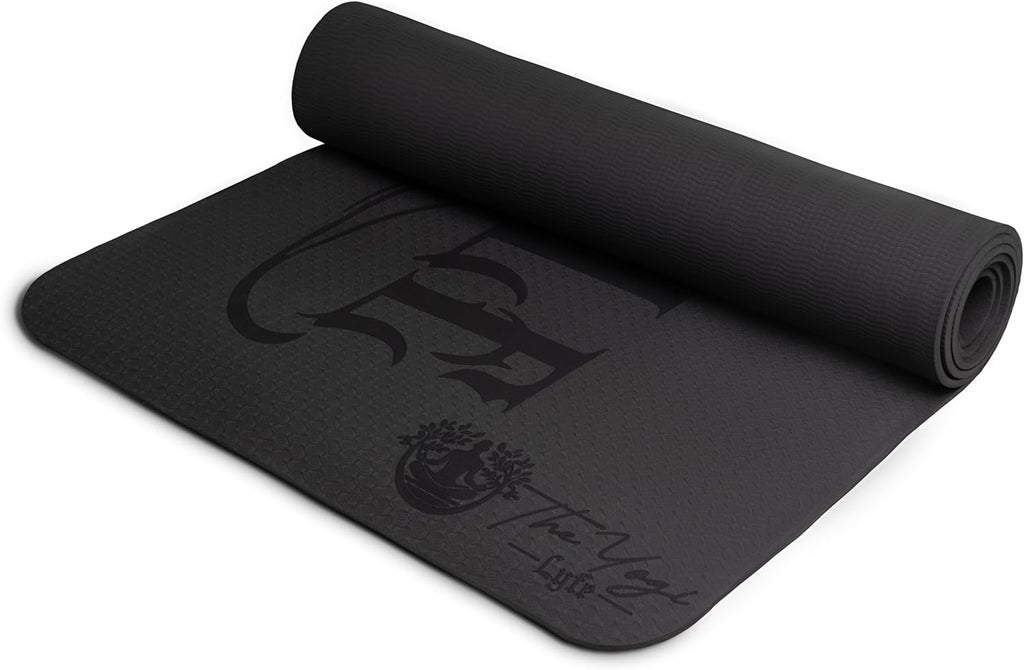 Hero Lyfe Yoga Mat – “We the People” Skull Engraving, Non-Slip Black TPE, 72" x 24" x 6mm, Patriotic Fitness Mat for Veterans and First Responders