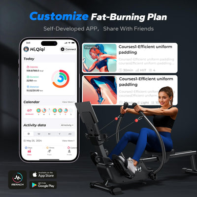 MERACH Sculls Rowing Machines for Home, Magnetic Rowing Machine with 16-Level, Simulate Real Row, Ultra-Quiet Rower, MERACH App and 1000+ Champion Coaching Course & Games