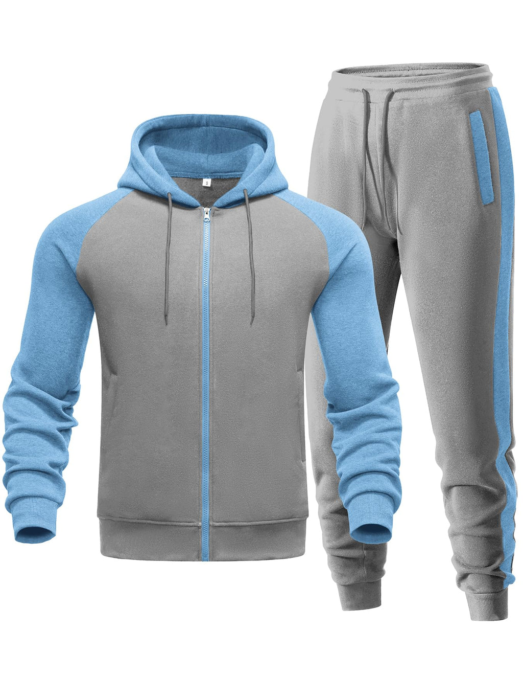 Men's Tracksuit 2 Pieces Set Zip Up Hoodie Sweatsuits Athletic Jogging Suit Set Casual Outfit with Pockets