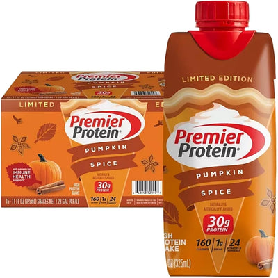 Premier Protein Shake, Vanilla, 30g Protein, 1g Sugar, 24 Vitamins & Minerals to Support Immune Health, 11 fl oz, Pack of 12 (Packaging May Vary)