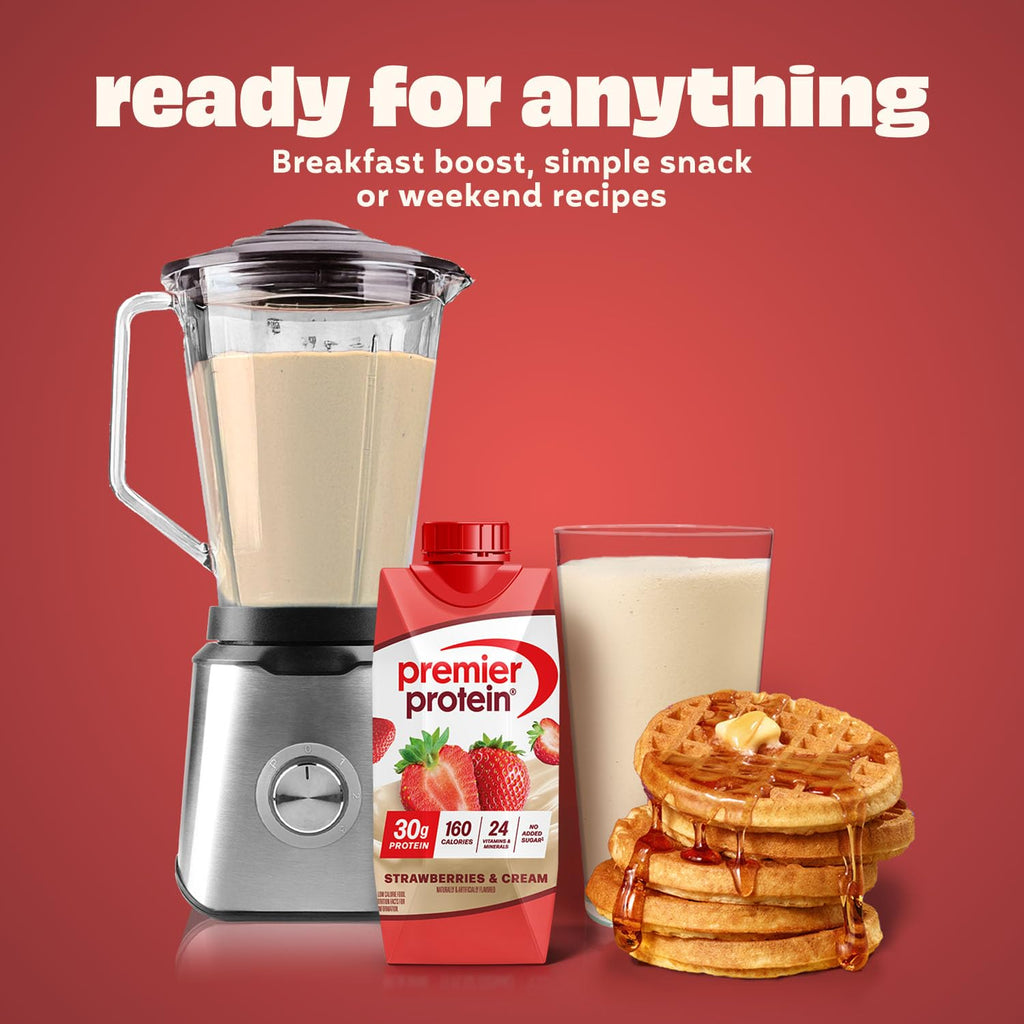 Premier Protein Shake, Vanilla, 30g Protein, 1g Sugar, 24 Vitamins & Minerals to Support Immune Health, 11 fl oz, Pack of 12 (Packaging May Vary)