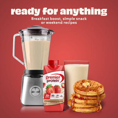 Premier Protein Shake, Vanilla, 30g Protein, 1g Sugar, 24 Vitamins & Minerals to Support Immune Health, 11 fl oz, Pack of 12 (Packaging May Vary)