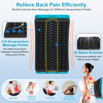 Back Stretcher for Lower Back Pain Relief, 3 Level Adjustable Lumbar Back Cracker Board, Back Cracking Device, Back Massager for Scoliosis, Spine Decompression