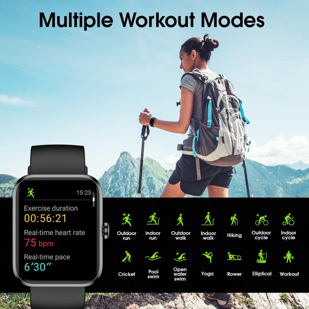 Smart Watch, Fitness Tracker with Heart Rate Monitor, Blood Oxygen, Sleep Tracker, 41mm Touchscreen Smartwatch for Android iOS Swimming Waterproof Pedometer Step Calories Tracker for Women Men
