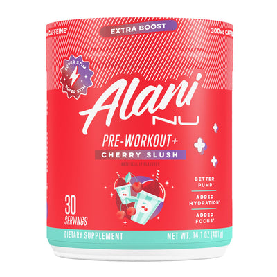 Alani Nu Pre Workout+ Powder Frozen Lemonade, Extra Boost, Sugar Free, 300mg Caffeine, L-Theanine, Beta-Alanine, Citrulline, 30 Servings