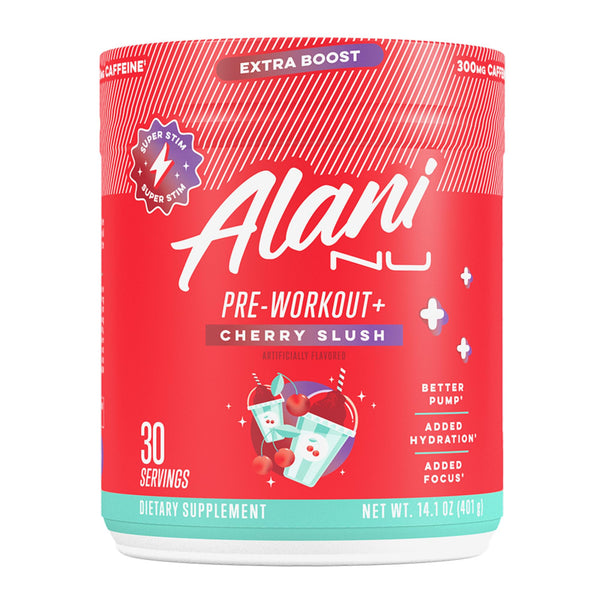 Alani Nu Pre Workout+ Powder Frozen Lemonade, Extra Boost, Sugar Free, 300mg Caffeine, L-Theanine, Beta-Alanine, Citrulline, 30 Servings