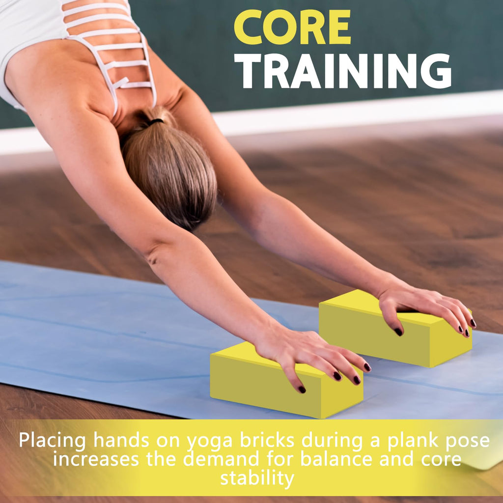 9"x6"x3" Yoga Blocks, Soft Non-Slip Surface Premium Foam Blocks, Supportive, Lightweight, Odor Resistant, Yoga Accessories for Pilates Meditation General Fitness Stretching Toning