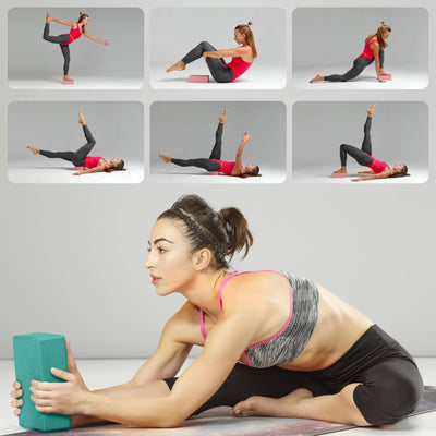 Yoga Blocks 2 Pcs, 9"x6"x3" Yoga Brick Foam Blocks EVA Foam Block Yoga Props Accessories for Yoga Pilates Stretching and Meditation