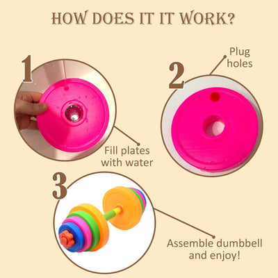 Kiddie Play Kids Weight Set Barbell Dumbbells | kids Exercise Equipment for Toddler Gym | Adjustable Workout Toy