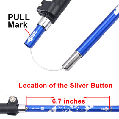 Aluminum Collapsible Ultralight Travel Trekking Hiking Pole for Men and Women (Fits 5'3" - 6'2")