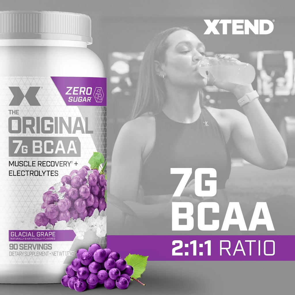 Xtend Original BCAA Powder 7g BCAA and 2.5g L-Glutamine, Sugar Free Post Workout Muscle Recovery Drink with Amino Acids for Men & Women, 30 Servings