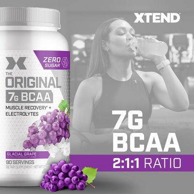Xtend Original BCAA Powder 7g BCAA and 2.5g L-Glutamine, Sugar Free Post Workout Muscle Recovery Drink with Amino Acids for Men & Women, 30 Servings